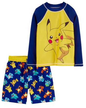 Kid Pikachu Pokémon Rashguard & Swim Trunks Set