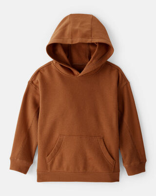Product image 1 of Toddler Boy Solid Fleece Long-Sleeve Hoodie - Brown
