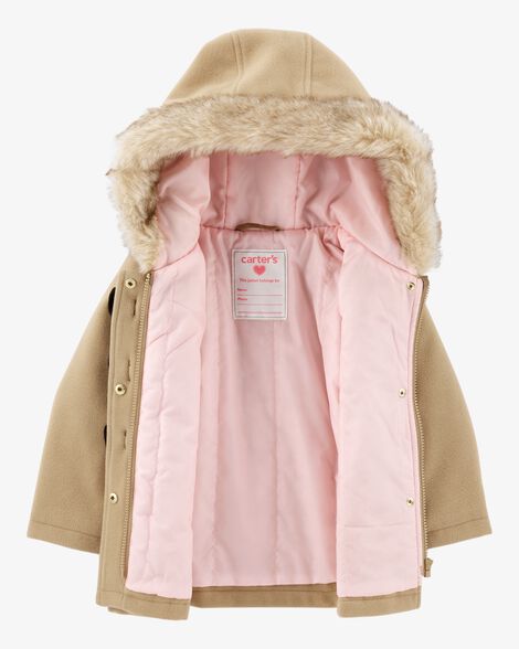 Product image 2 of Toddler Faux Fur Hooded Peacoat