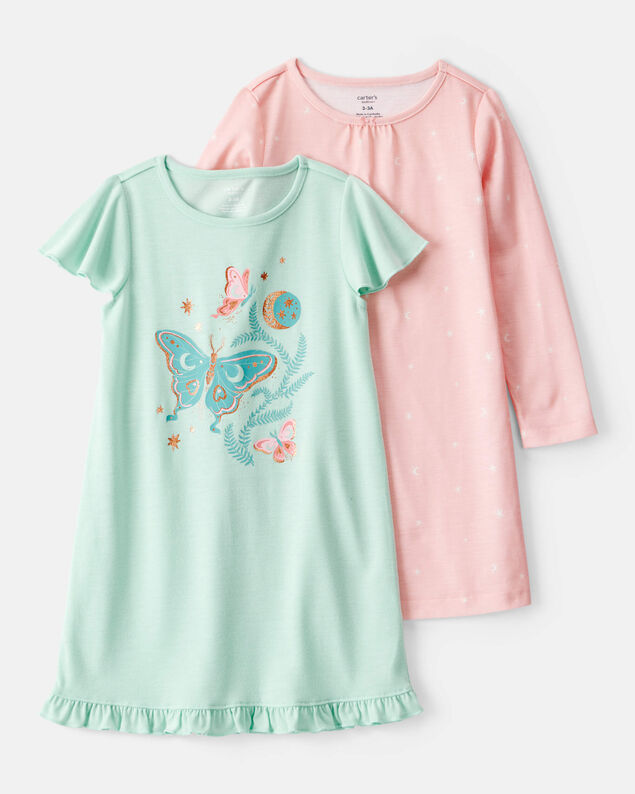 Product image 1 of Kid 2-Pack Butterfly Moons Nightgowns