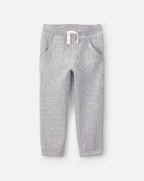 Toddler Boy Quilted Joggers - Grey