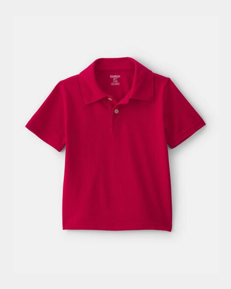 Toddler Boy Uniform Piqué Polo Shirt - Red