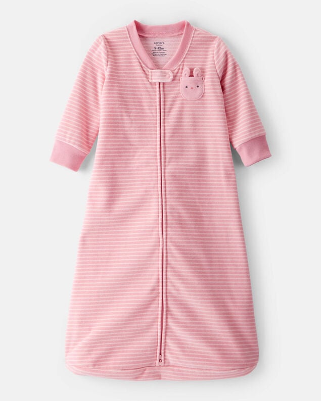 Product image 1 of Baby Bunny Striped Long-Sleeve Wearable Blanket - Pink