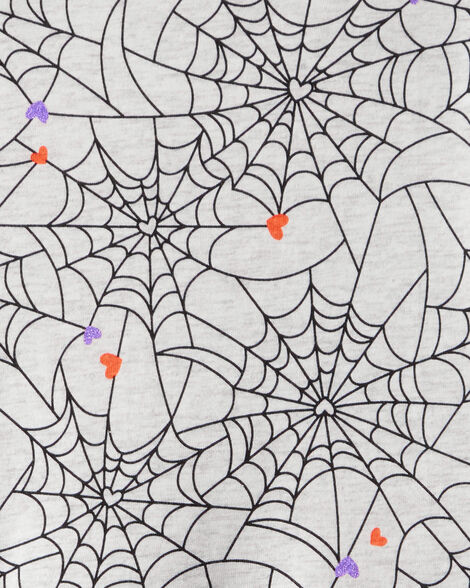 Product image 3 of Girls Halloween Spiderwebs Long-Sleeve Dress - Black/White