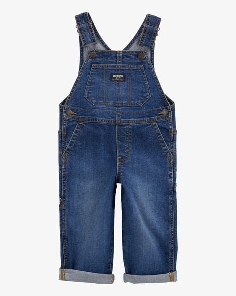 Toddler Stretch Denim Overalls - Dark Wash