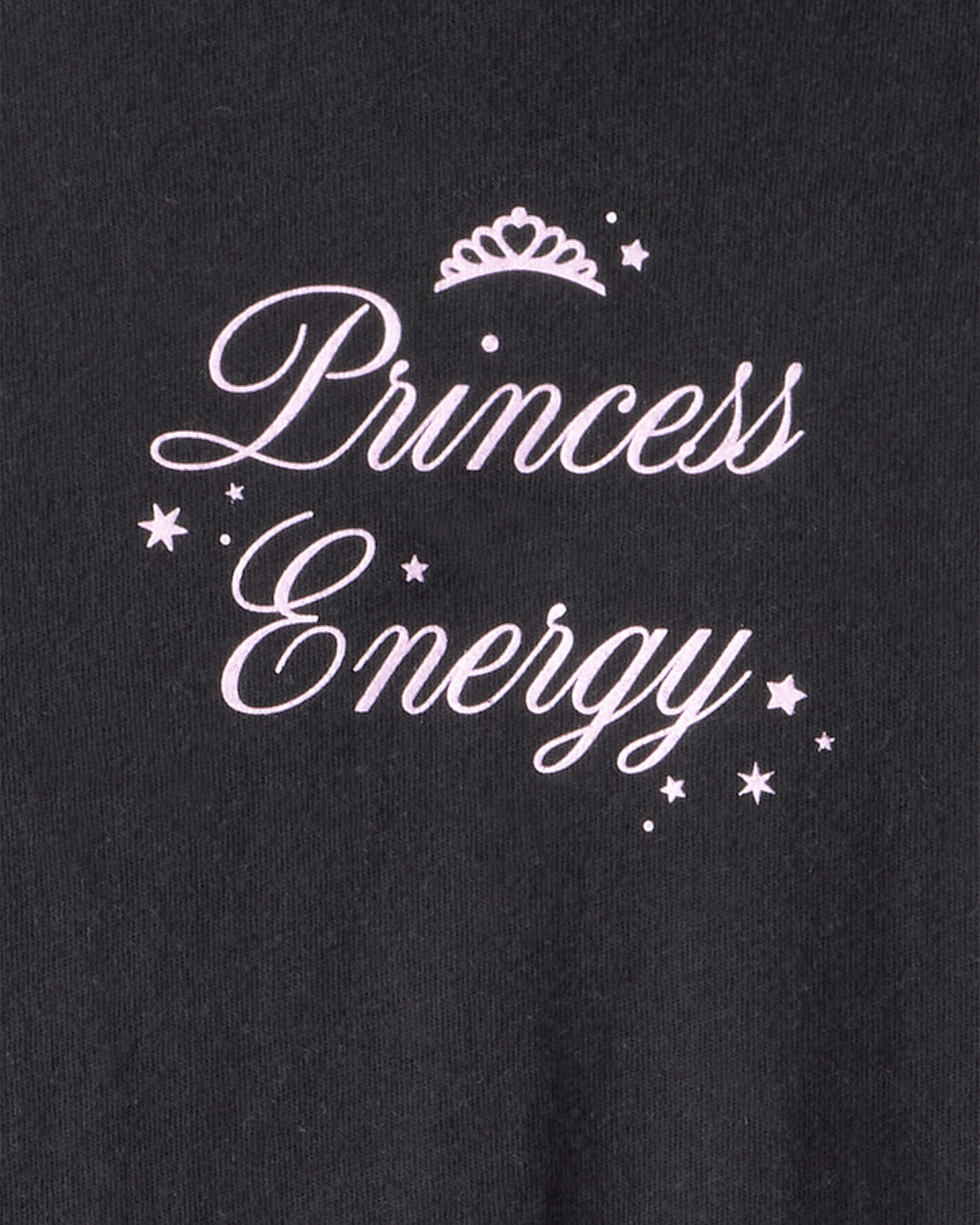 Girls Princess Long-Sleeve Graphic Tee - Black