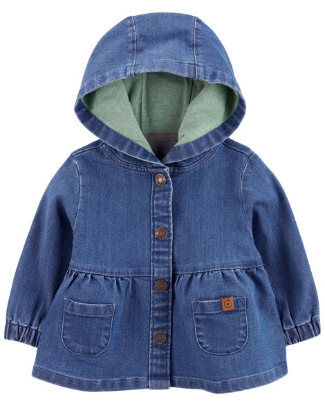  Product image 1 of Baby Denim Snap-Up Hooded Jacket