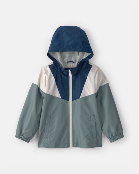 toddler boy colorblock windbreaker - blue/green
