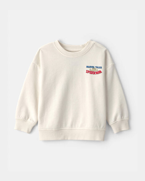 Toddler Boy ©Marvel Spider-Man French Terry Pullover Sweatshirt - Ivory