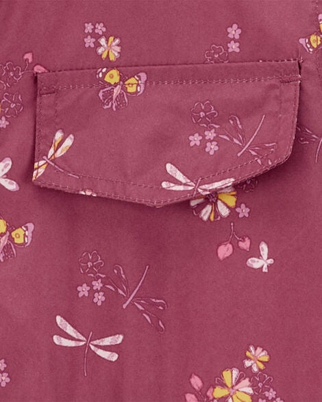  Product image 3 of Kid Dragonfly Print Fleece-Lined Midweight Jacket
