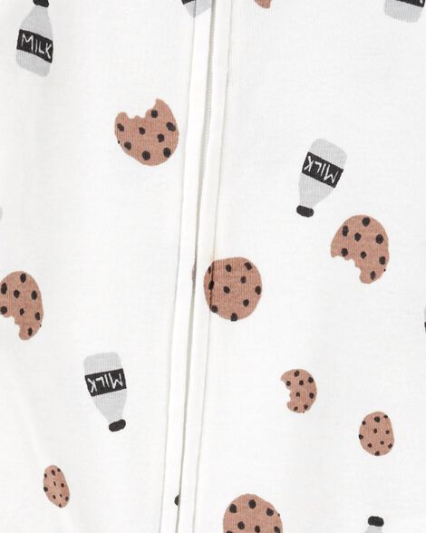  Product image 2 of Toddler 1-Piece Milk & Cookies 100% Snug Fit Cotton Footies Pajamas