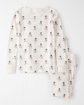 Kid Dog Print PurelySoft 2-Piece Pajamas - White