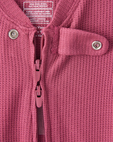 Baby Girl PurelySoft Long-Sleeve 2-Way Zip 1-Piece Pajamas - Purple