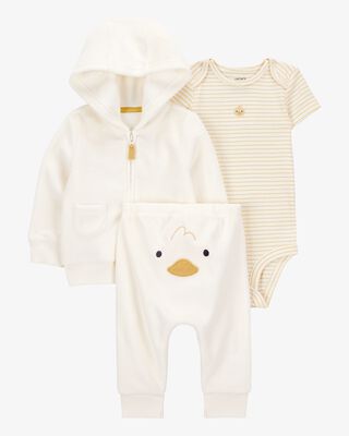 Product image 1 of Baby 3-Piece Duck Little Cardigan Set - Ivory