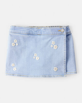 Product image 1 of Toddler Girl Embroidered Denim Skort - Blue