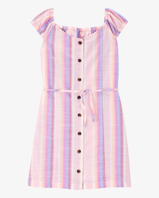 Product image 1 of Kid Striped Poplin Dress -Pink