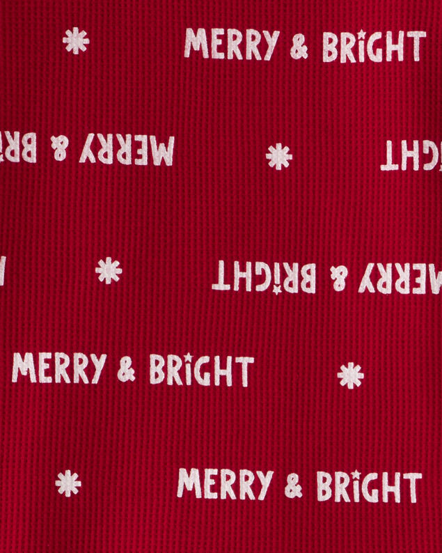 Product image 2 of Kid Merry & Bright Christmas Cotton Long-Sleeve 2-Piece Pajamas - Red