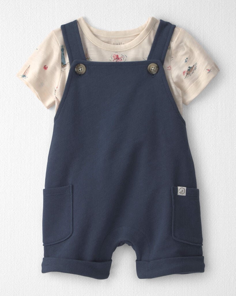Little Planet Baby 2Piece Organic Cotton Shortall Set in Coastal Vacation 12M Coastal Vacation Merchant Navy Little Planet Baby 2Piece Organic Cotton Shortall Set in Coastal Vacation 12M Coastal Vacation Merchant Navy