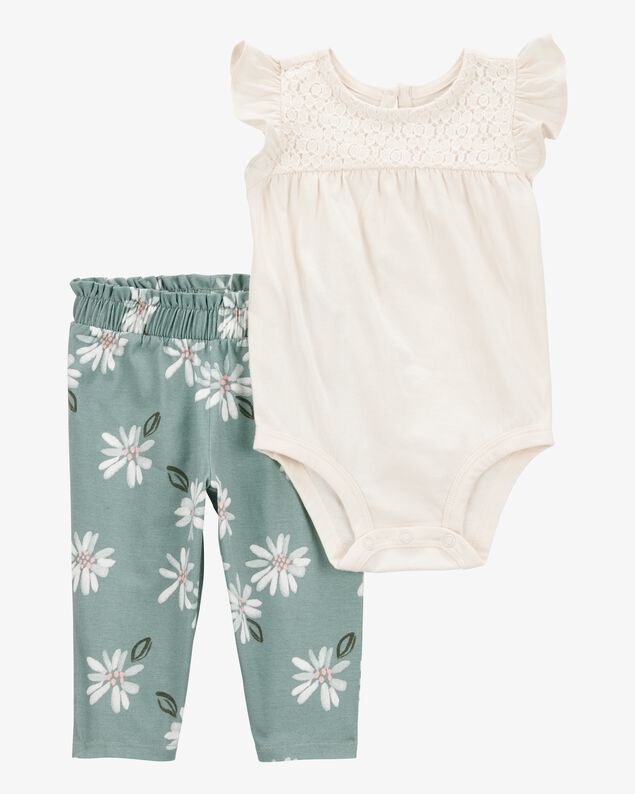 Carter's 2pc Baby Boy Car Print Long-Sleeve Bodysuit & Light Blue Pants Set