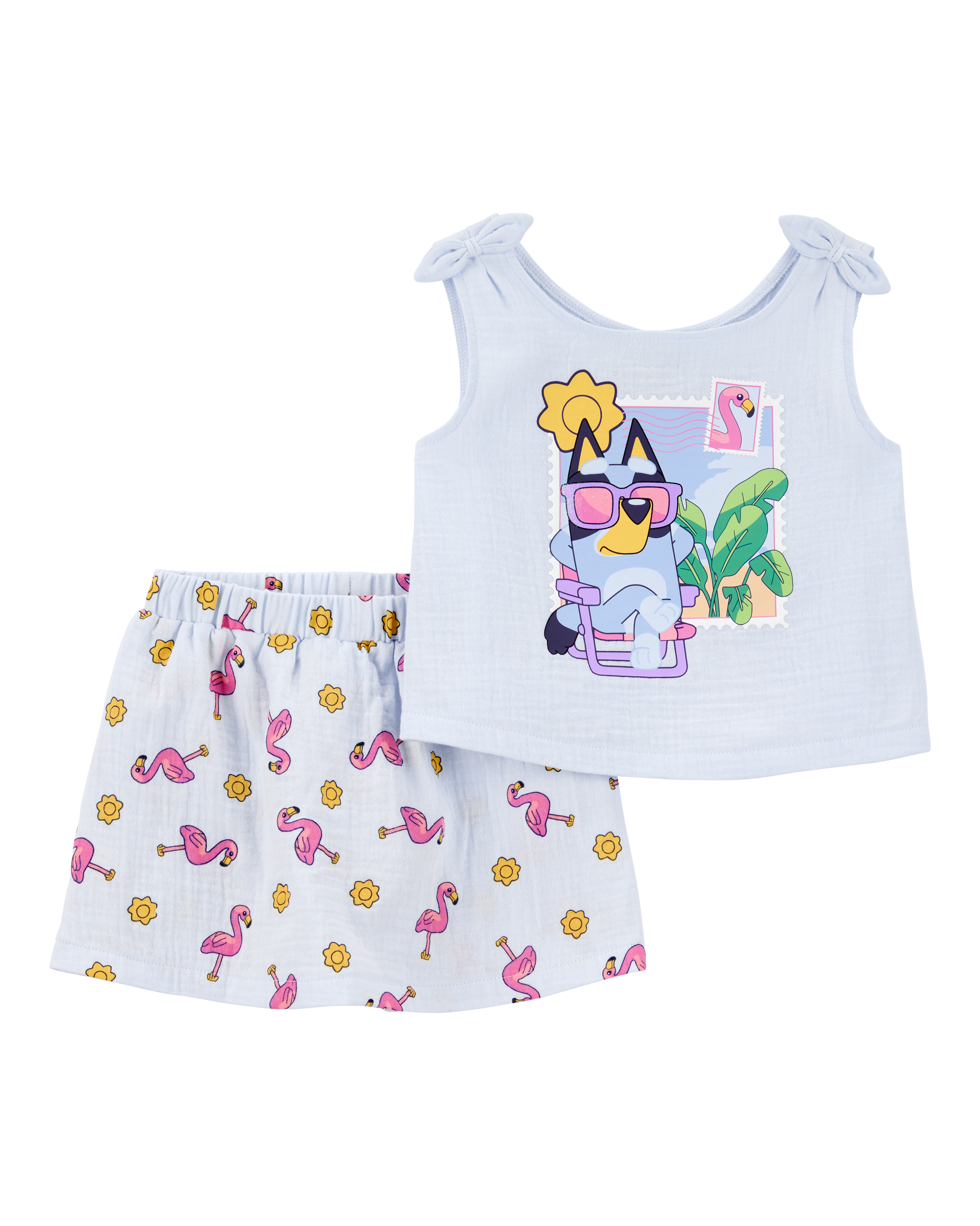 Toddler Girl 2-Piece Bluey Tank Top & Short Set - Blue