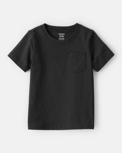 toddler boy solid short-sleeve tee - black