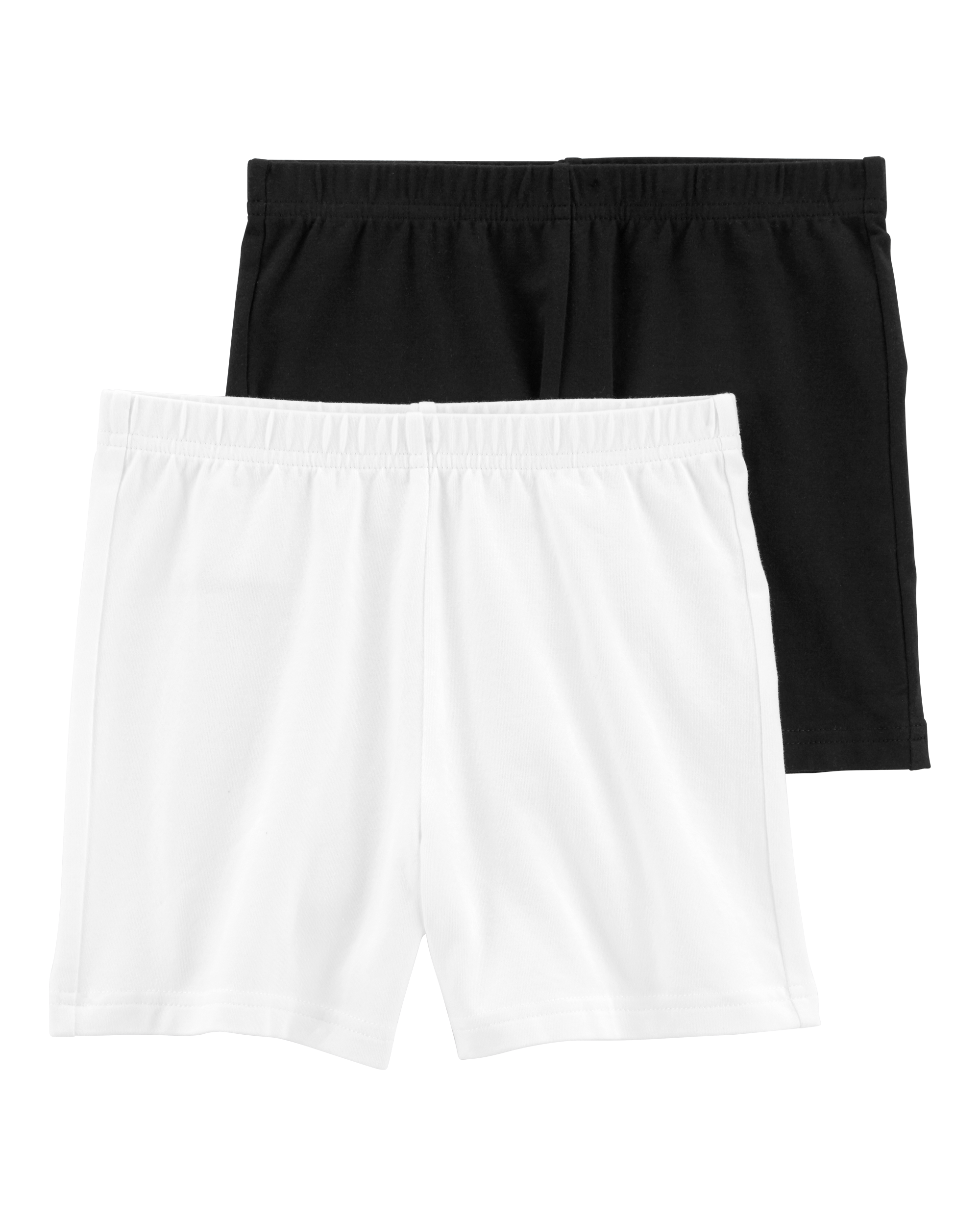 Kid 2-Pack Black/White Bike Shorts