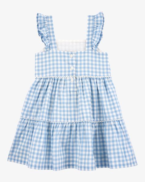  Product image 5 of Toddler 2-Piece Gingham Dress & Wave Trim Cardigan Sweater Set