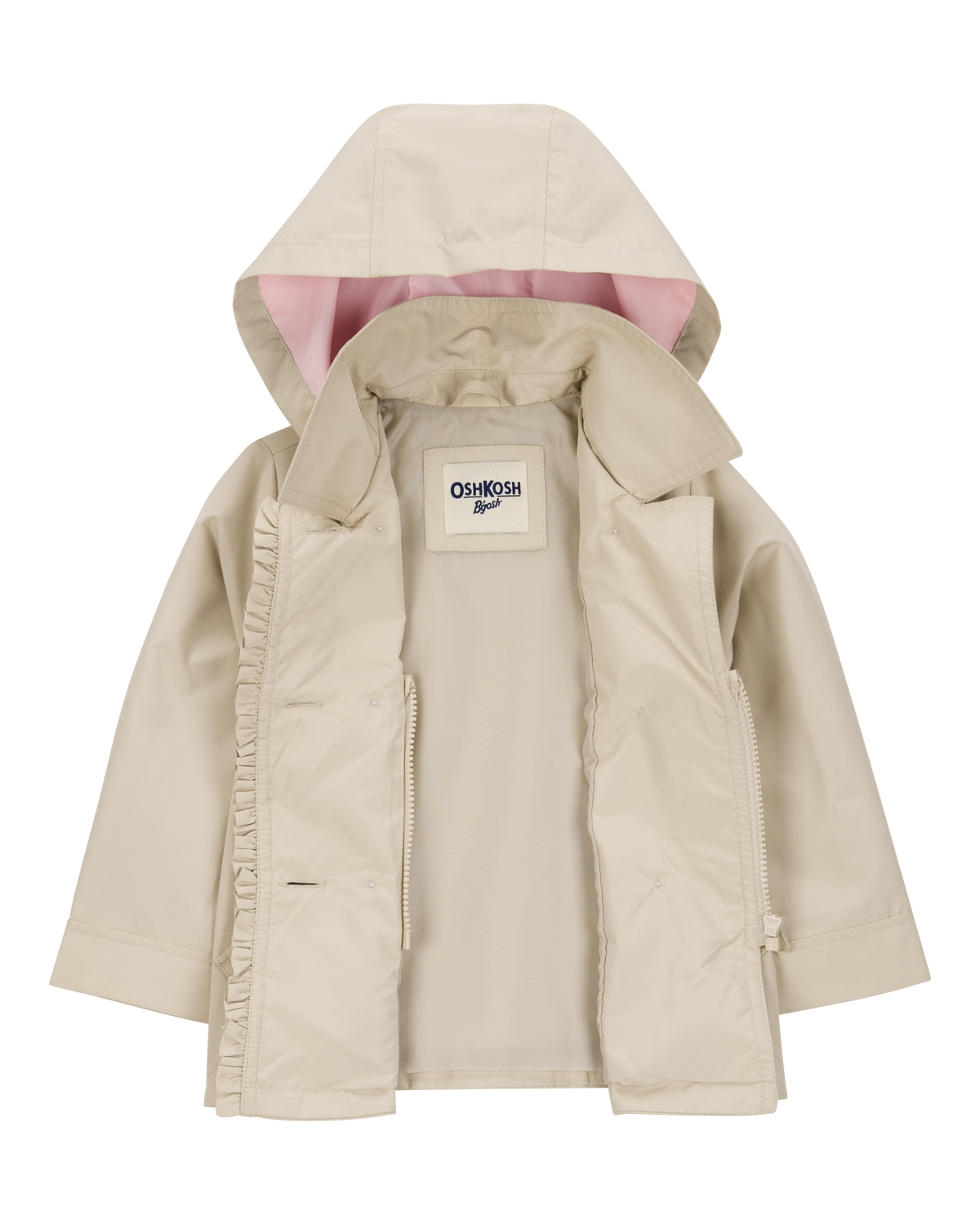 Toddler Lightweight Ruffle Trench Coat