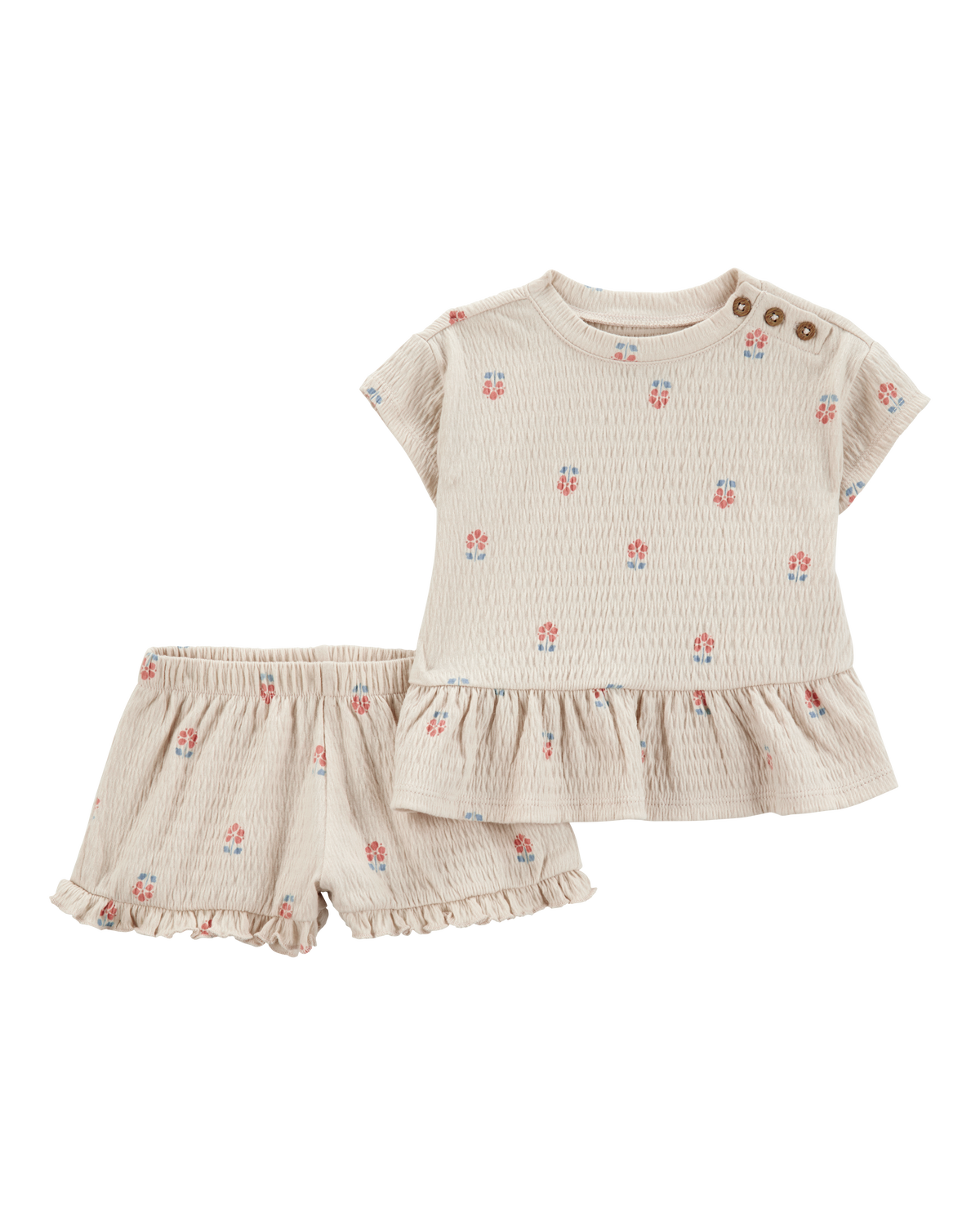 Baby 2-Piece Flower Print Peplum Top & Short Set - Carter's Baby 2-Piece Flower Print Peplum Top & Short Set - Carter's