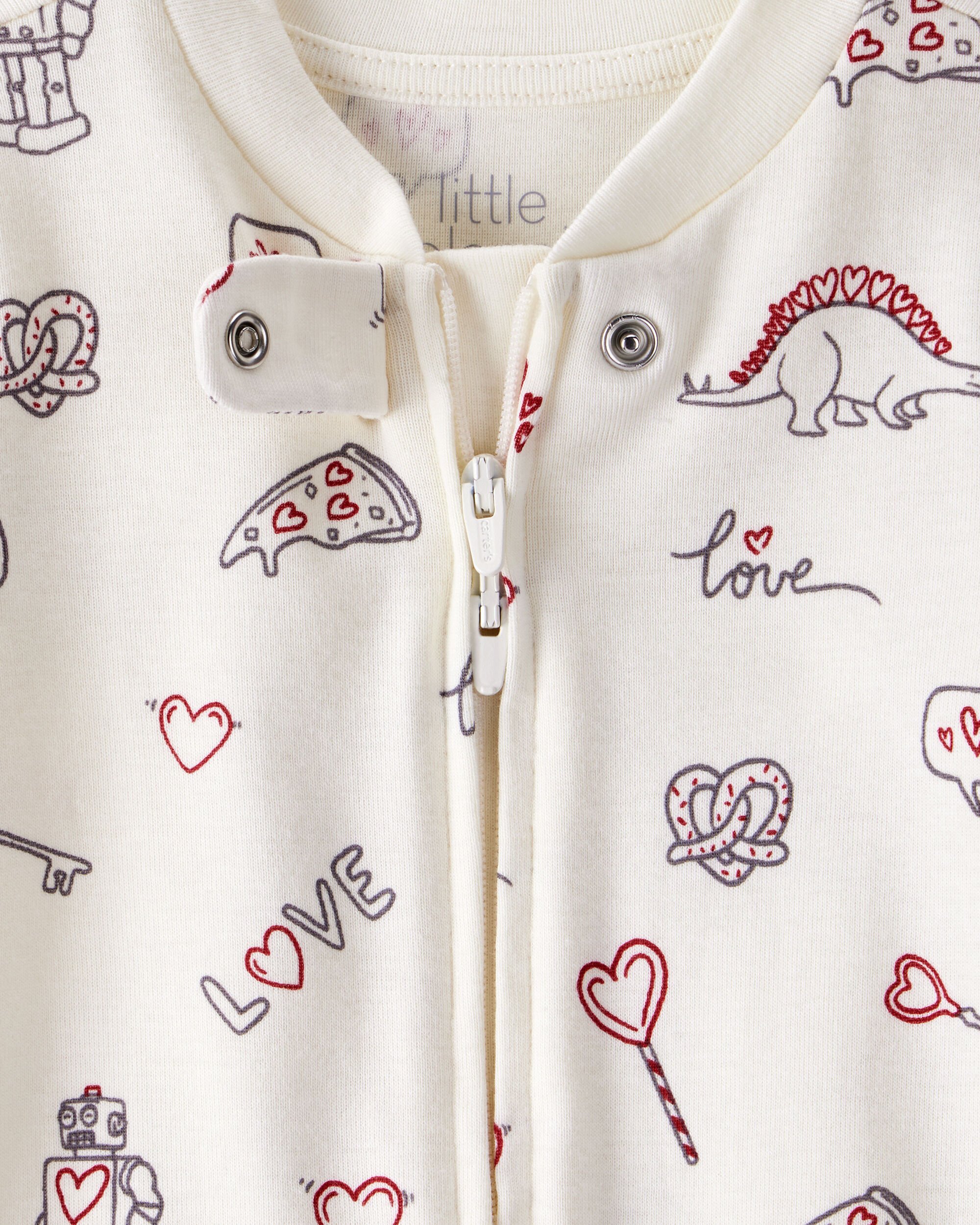 Baby Organic Cotton Sleep & Play Pajamas in Little Loves Print