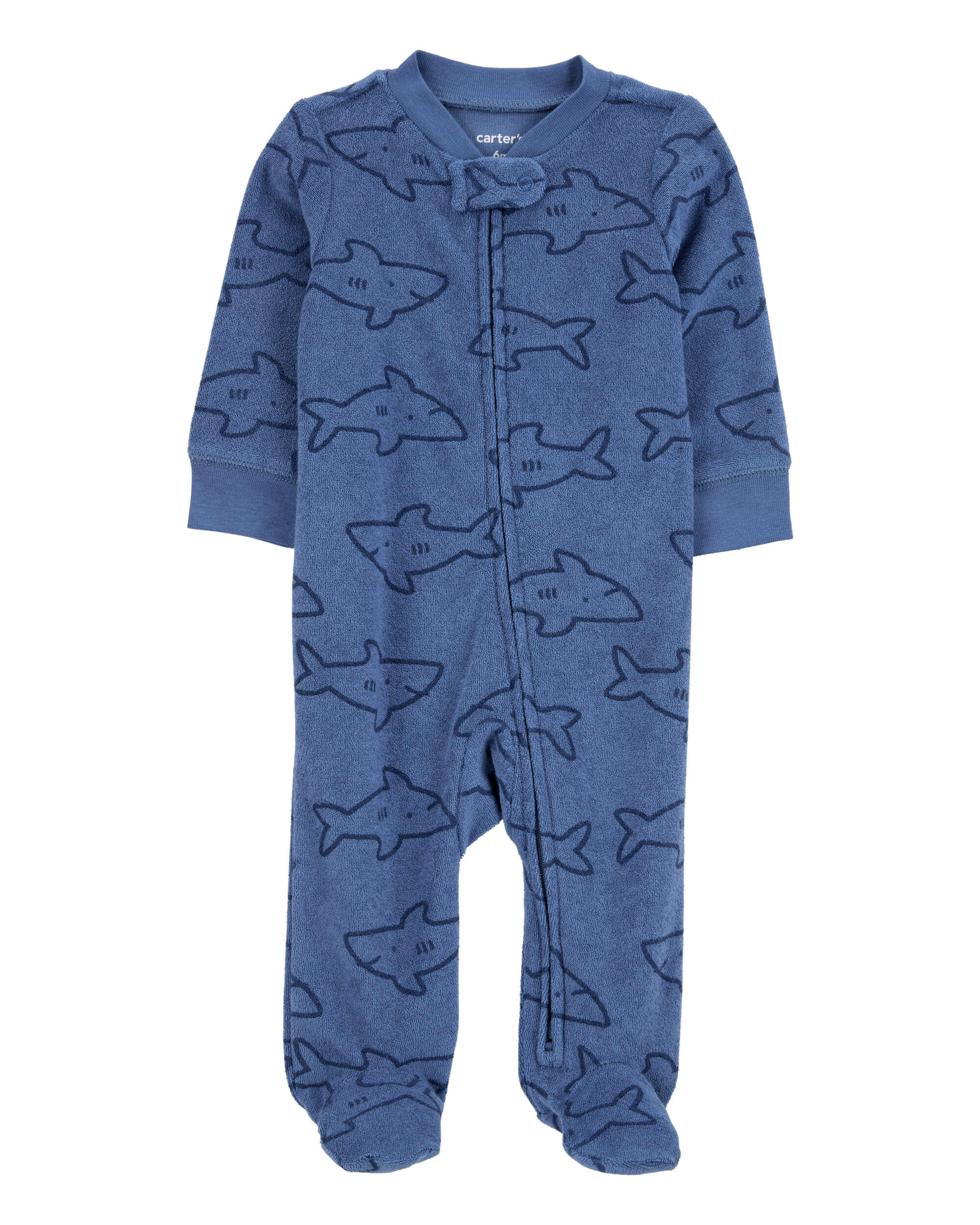 Baby Boy Space Print 2-Way Zip Waffle Knit Sleep & Play