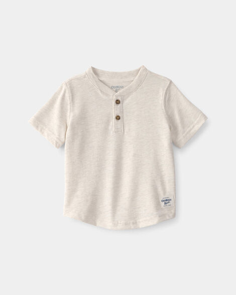 Baby Boy Short-Sleeve Henley T-Shirt - Cream