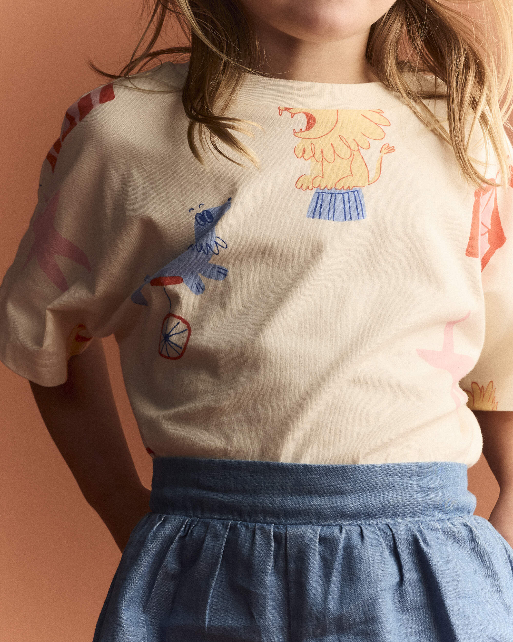 Otter Avenue Toddler Dolman Tee in Circus Print 12M Cream 10$