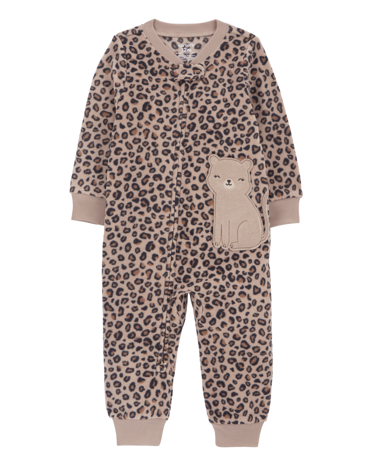 Baby 1 Piece Cheetah Print Fleece Footless Pajamas Carter s Carter s