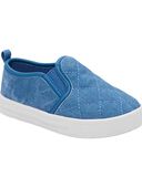 Chambray - Kid Quilted Chambray Pull-On Sneakers, Selected