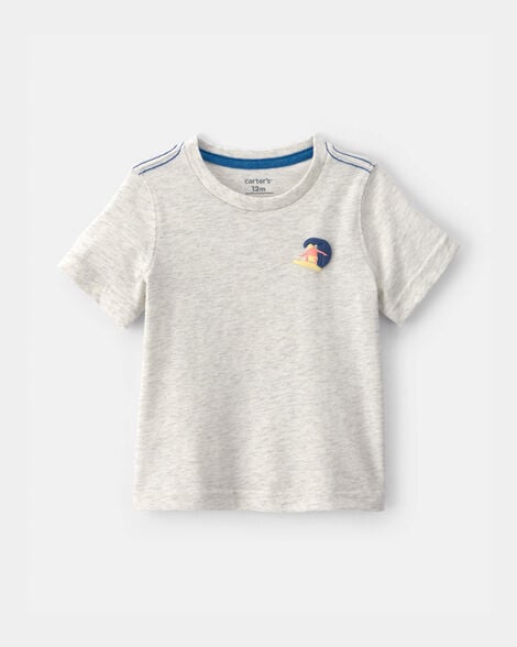 baby boy surfer graphic tee - grey
