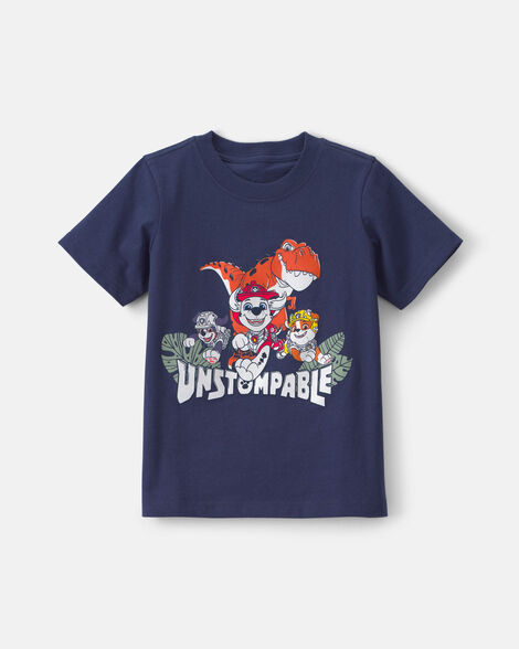 toddler boy paw patrol dinosaur graphic tee - blue