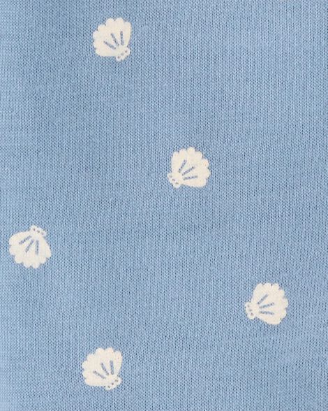 Product image 2 of Baby Girl Shell Cotton Romper - Blue