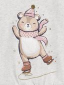 Grey - Toddler Ice Skating Bear Fleece Sweatshirt, Selected