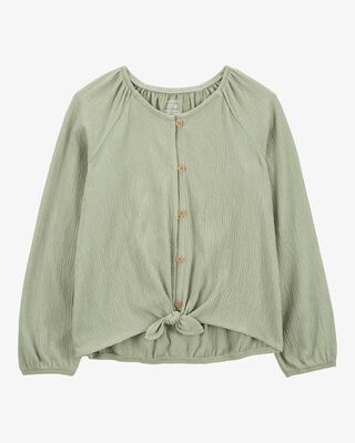 Product image 1 of Kid Gauze Long-Sleeve Button-Up Top - Green