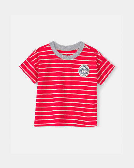 baby boy striped t-shirt - red/ivory