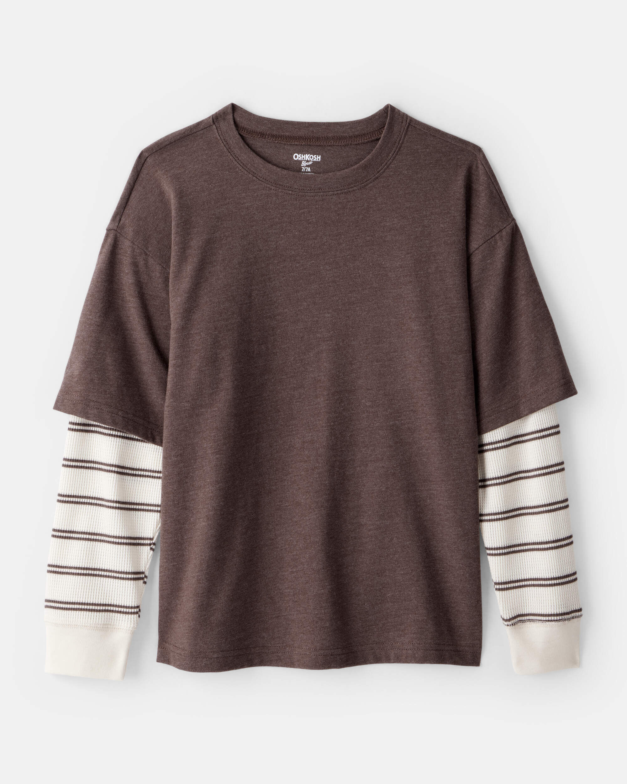 トップス ESLOW SHEERED JERSEY LAYERED LONG sleeve Long Sleeve Sheer Mesh Layering Top