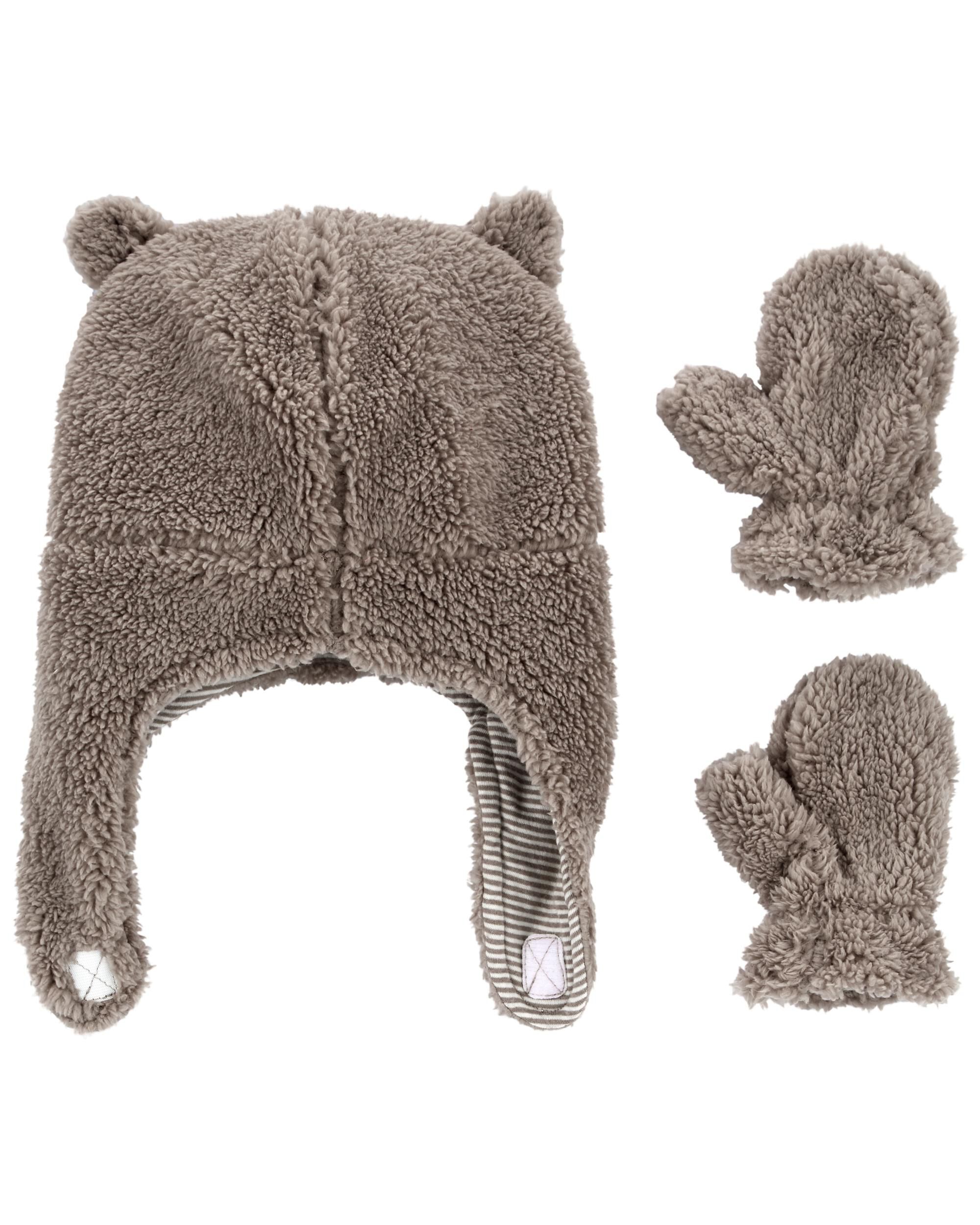 Baby boy trapper hat and mittens sales