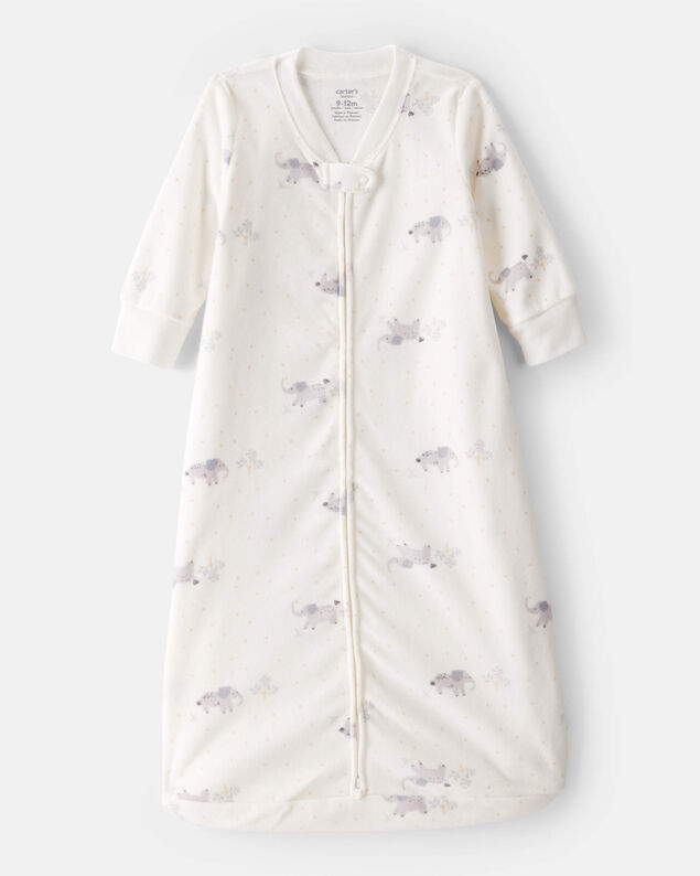 Product image 1 of Baby Elephant Print Long-Sleeve Wearable Blanket - White