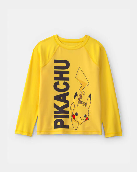 boys pokémon long-sleeve rashguard - yellow