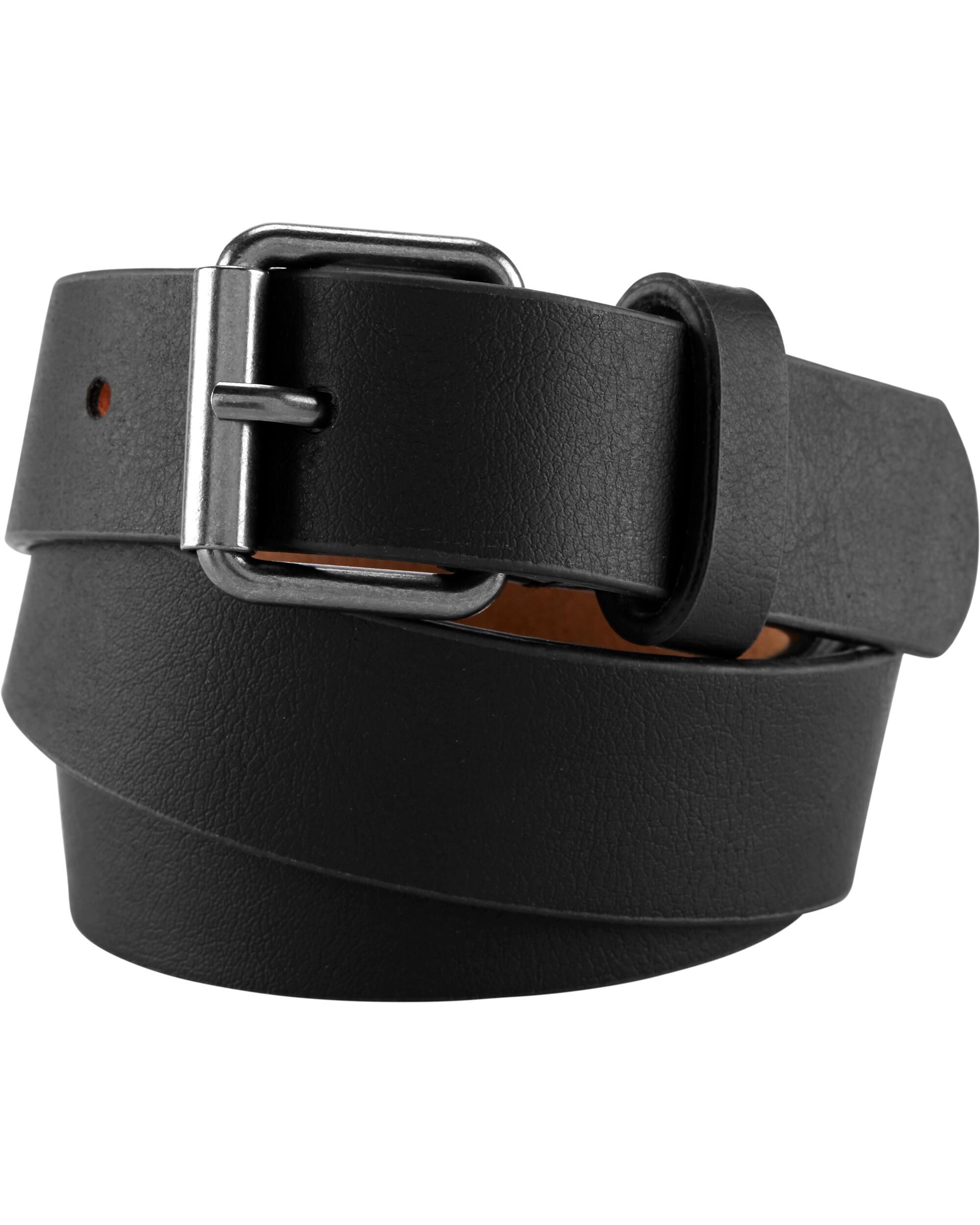 Unbranded Belt Black Mens Sz 44 Faux Leather Silver Buckle