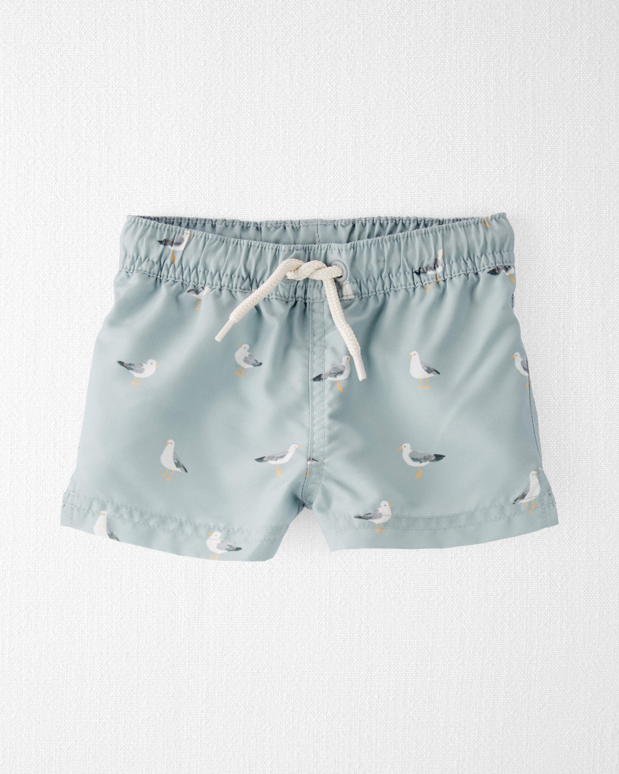 Baby Boy Recycled Seagull-Print Swim Trunks