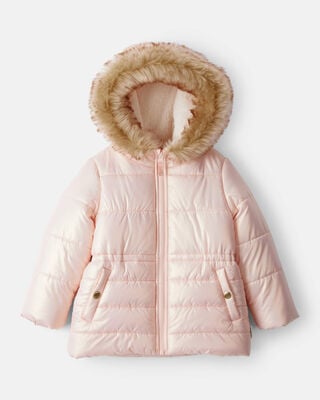 Toddler Girl Bluey™ Hooded Heavyweight Winter Jacket - Pink