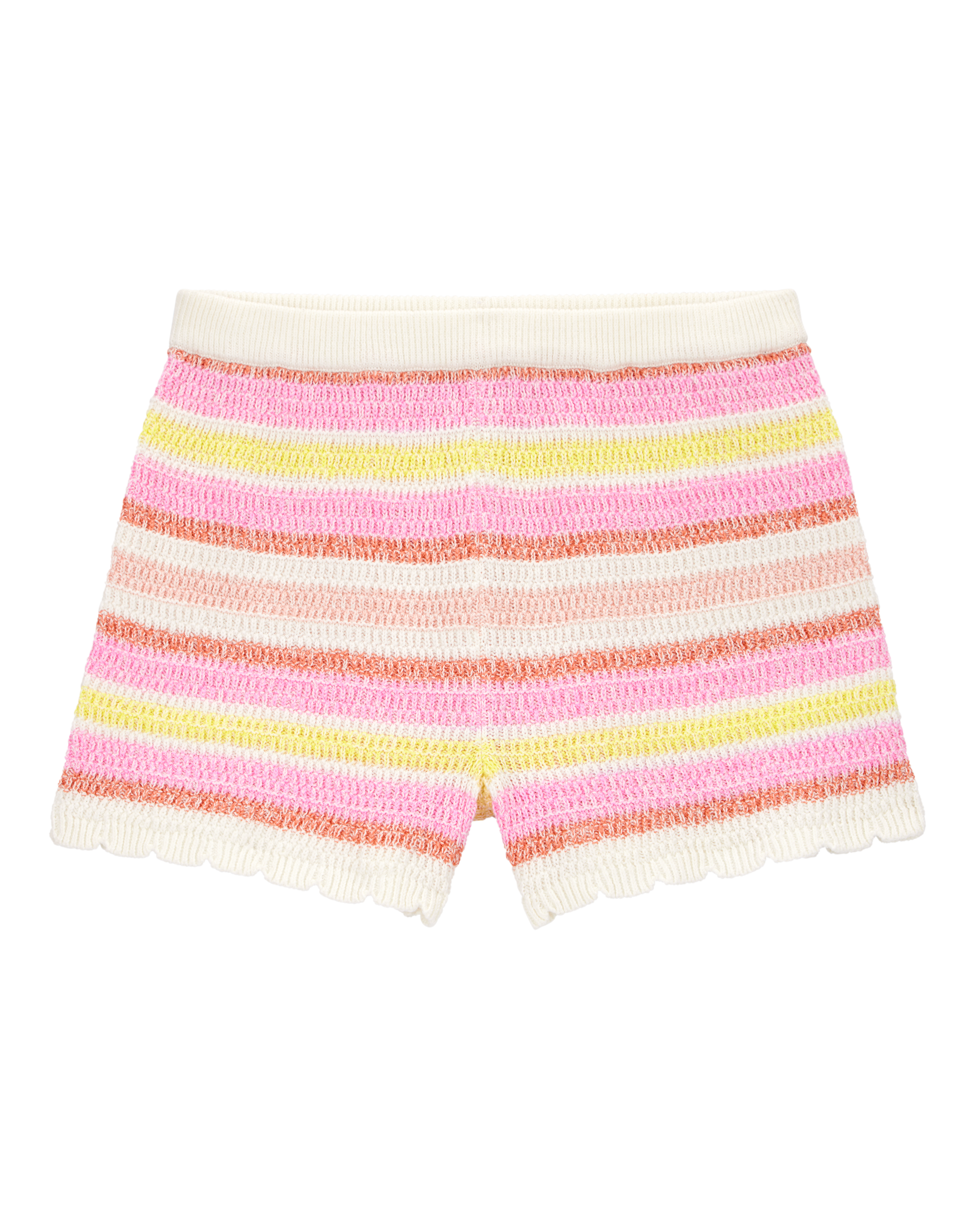 Kid Striped Crotchet Knit Shorts