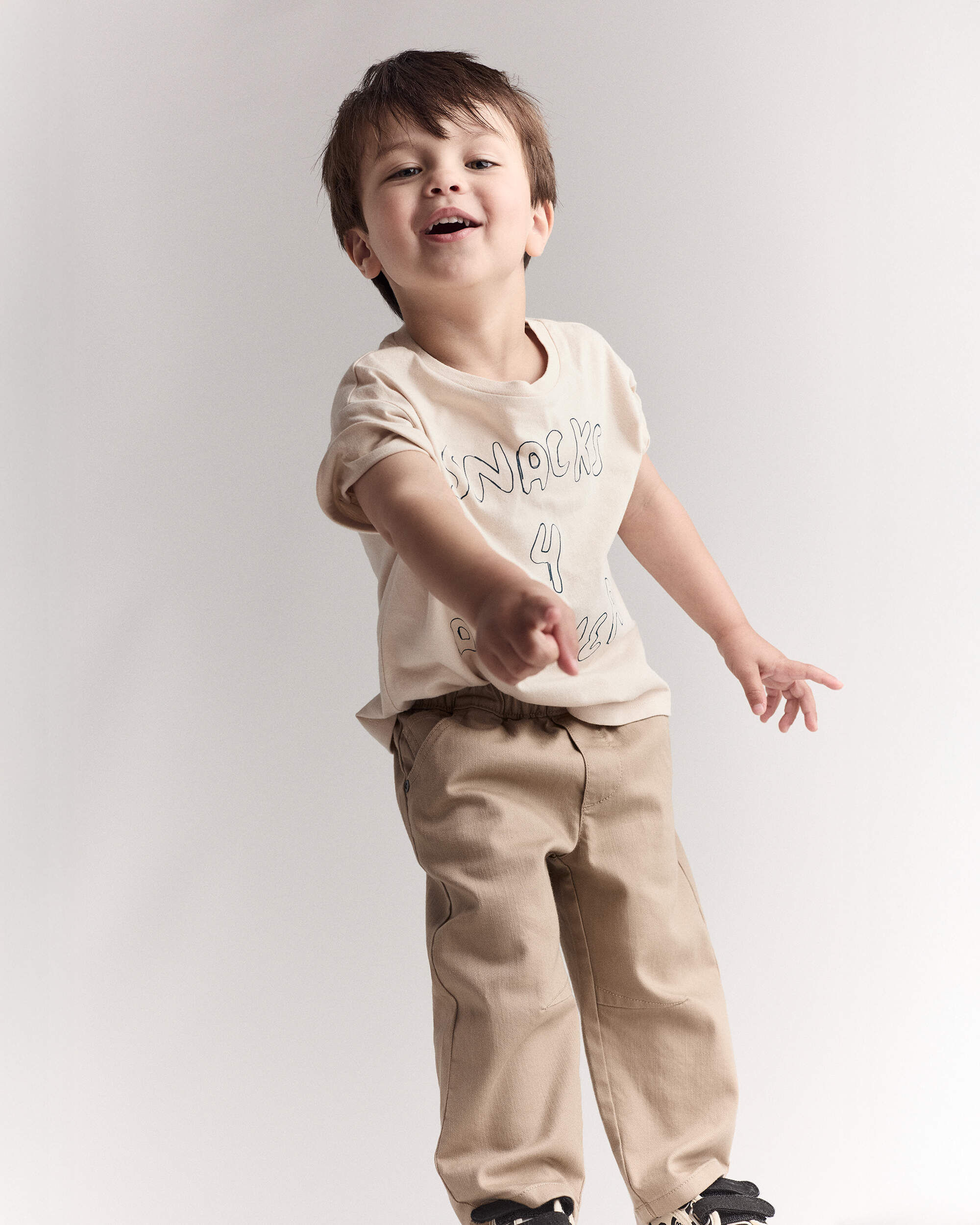 Toddler 'Snacks 4 Dinner' Short-Sleeve Graphic Tee - Khaki